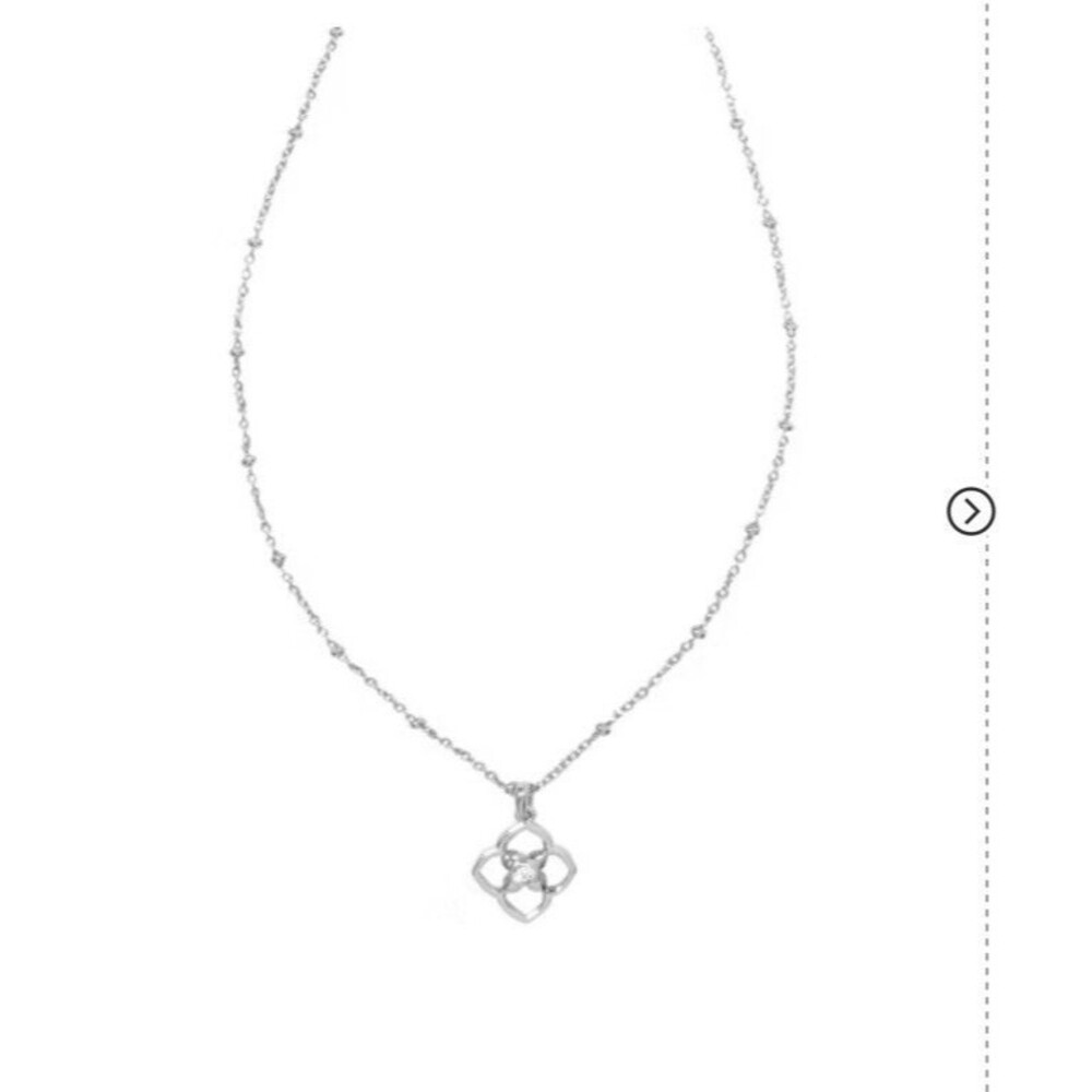 Kendra Scott Iris Rhodium Over Brass necklace Silver White - Picture 2 of 9